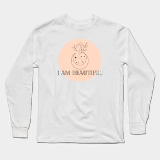 Affirmation Collection - I Am Beautiful (Orange) Long Sleeve T-Shirt